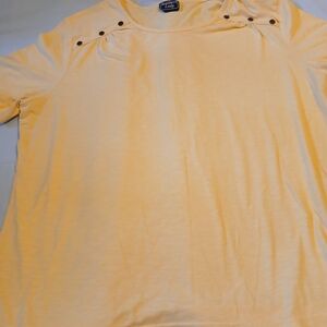 Southern Lady Yellow Top with Button Accents
